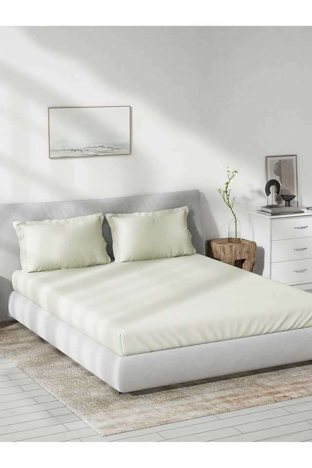 Solid-Dobby-180-TC-Cotton-Double-Bedsheet-with-2-Pillow-Covers
