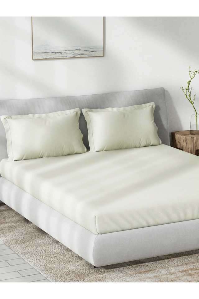 Solid-Dobby-180-TC-Cotton-Double-Bedsheet-with-2-Pillow-Covers