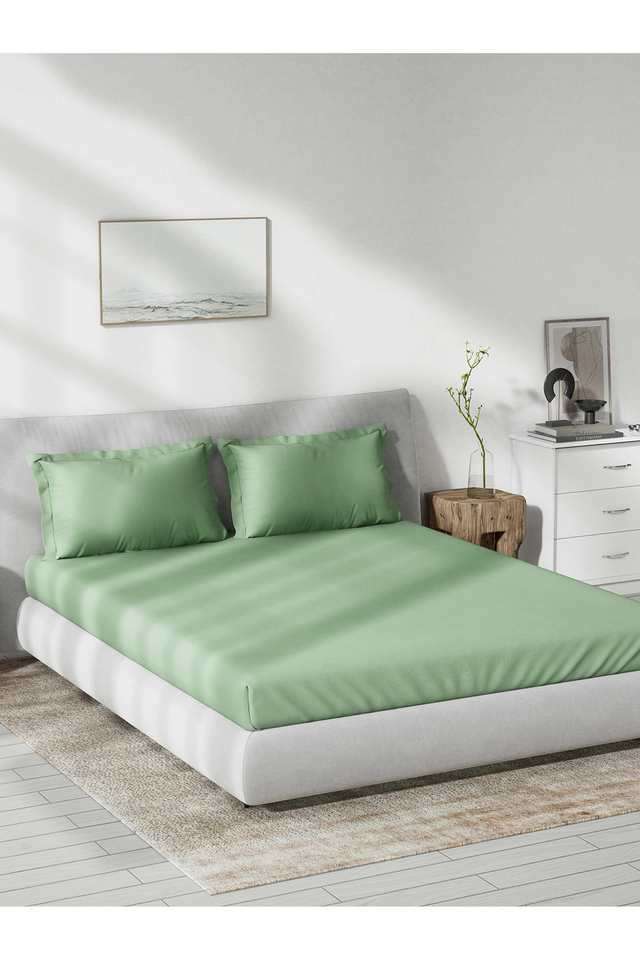 Solid-Dobby-180-TC-Cotton-Double-Bedsheet-with-2-Pillow-Covers