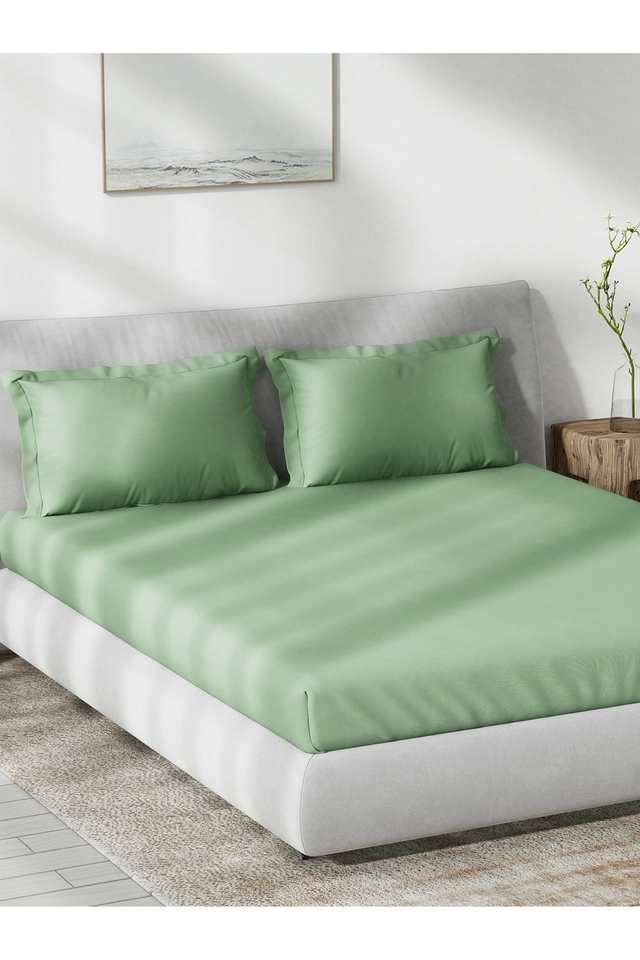 Solid-Dobby-180-TC-Cotton-Double-Bedsheet-with-2-Pillow-Covers