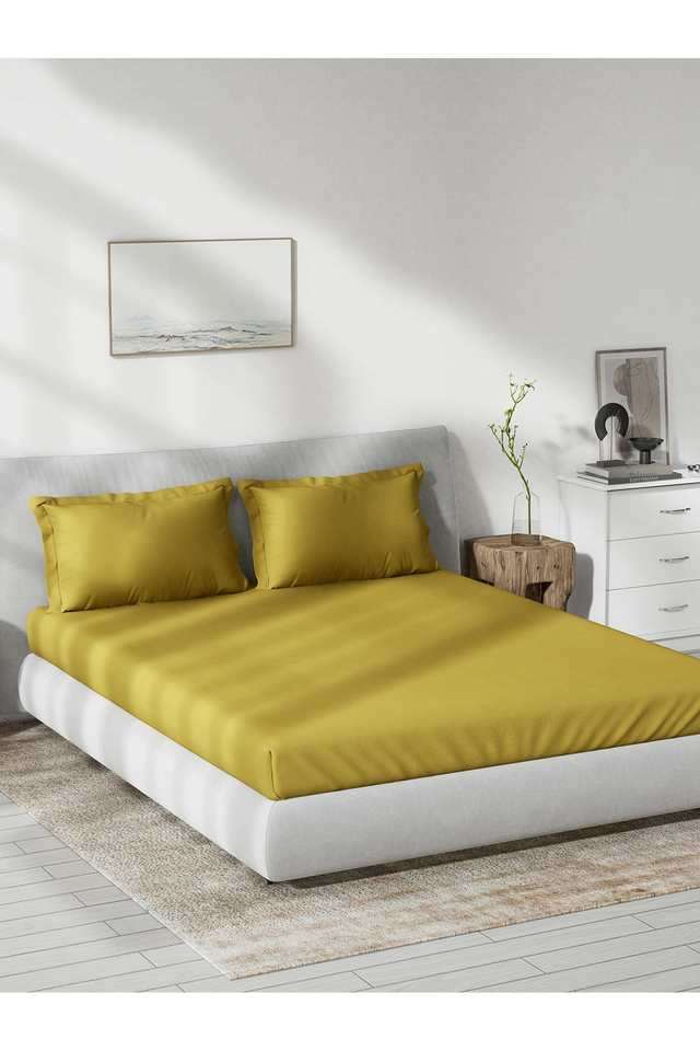 Solid-Dobby-180-TC-Cotton-Double-Bedsheet-with-2-Pillow-Covers