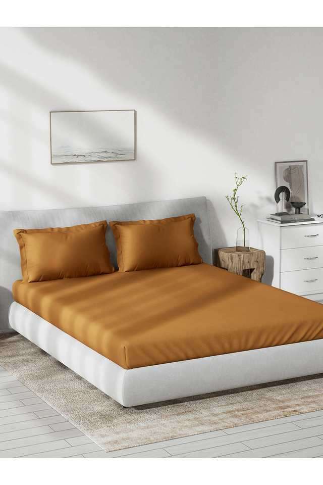 Solid-Dobby-180-TC-Cotton-Double-Bedsheet-with-2-Pillow-Covers