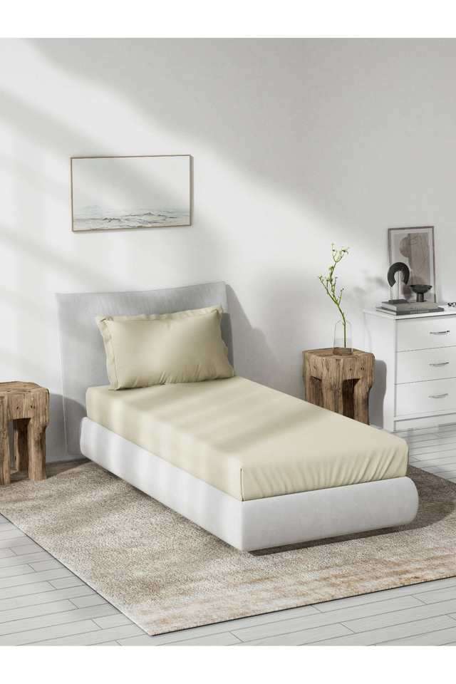 Solid-Dobby-180-TC-Cotton-Single-Bedsheet-with-1-Pillow-Cover