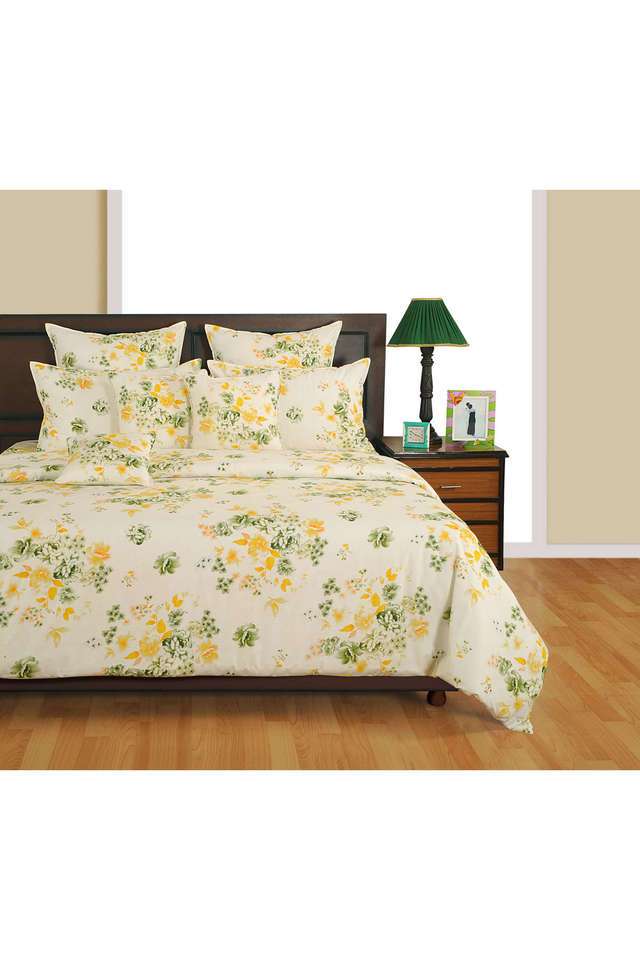 Green-&-Yellow-Floral-160TC-Pure-Cotton-Superior-Comfort-Veda-Double-Bedsheet-Set