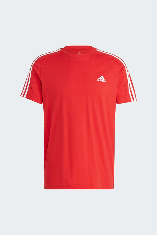 Buy ADIDAS red Stripes Cotton Round Neck Men's T-Shirt Shoppers Stop