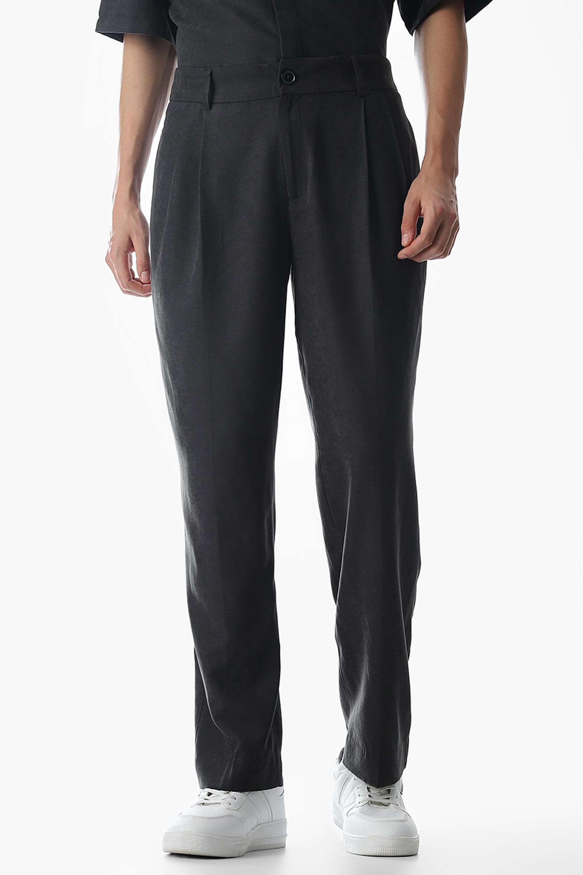 Solid-Polyester-Men-s-Trousers