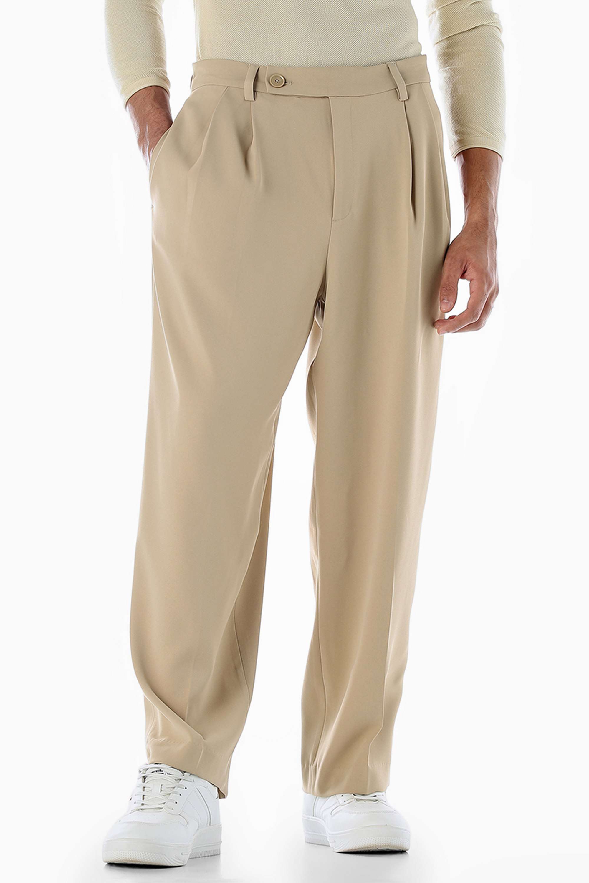 Solid-Polyester-Men-s-Trousers