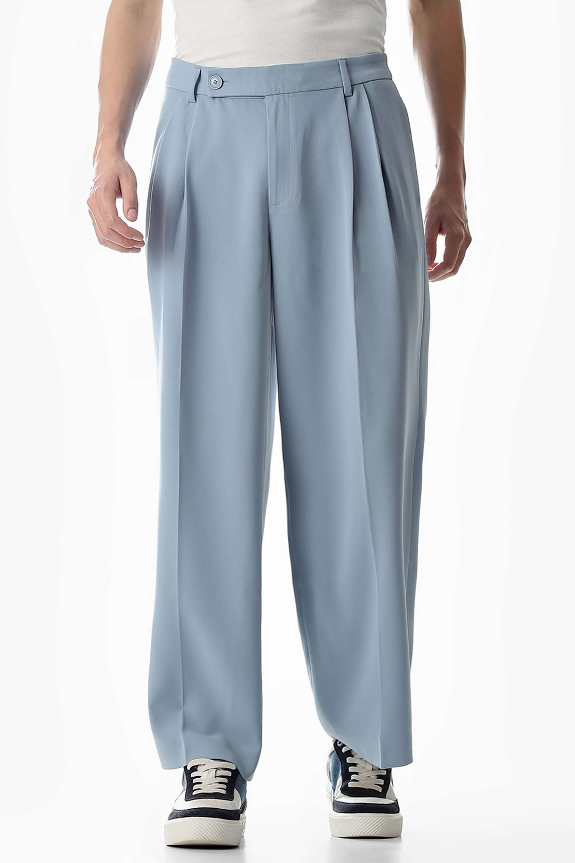 Solid-Polyester-Men-s-Trousers