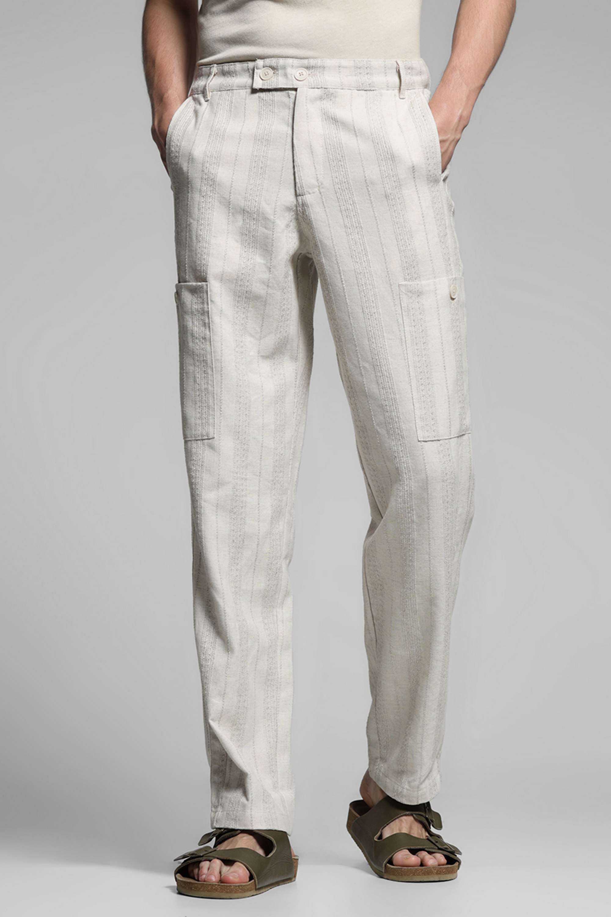 Stripes-Polyester-Men-s-Trousers