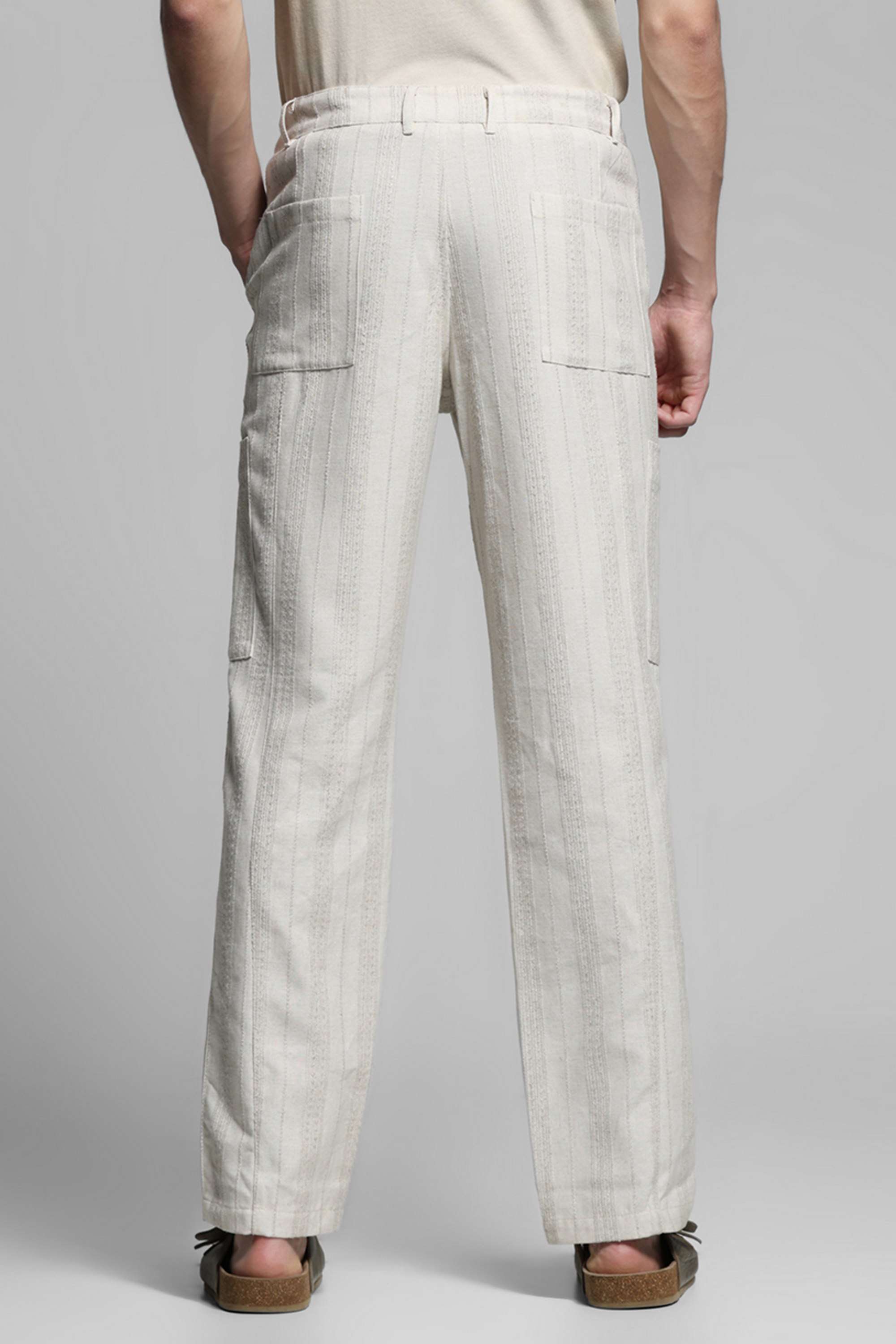 Stripes-Polyester-Men-s-Trousers