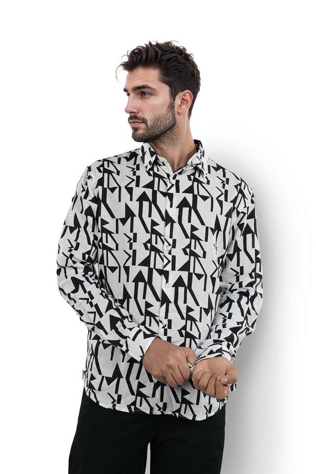 Printed-Blended-Fabric-Regular-Fit-Men-s-Casual-Shirt