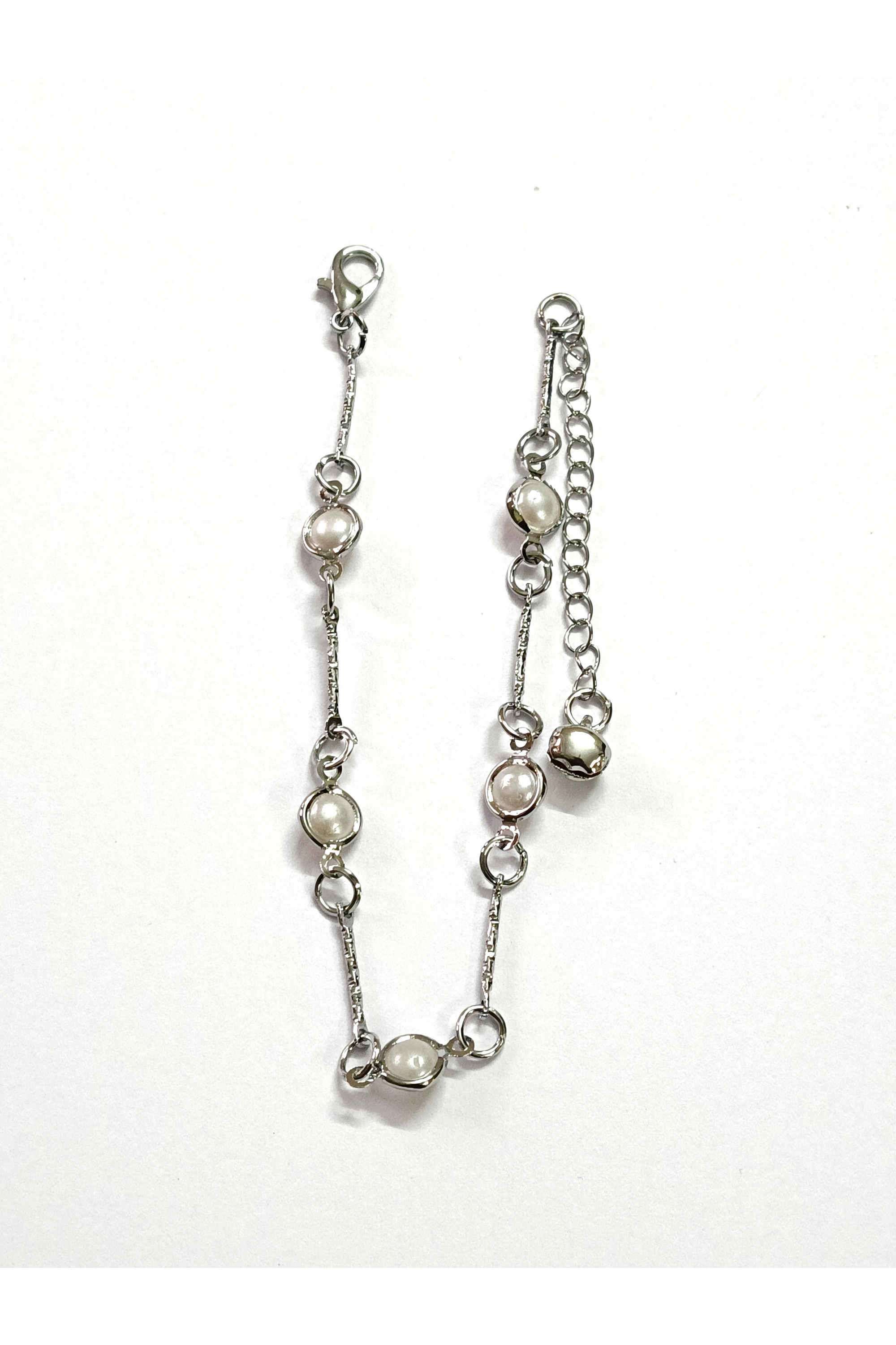 Pearl-Metal-Casual-Wear-Women-Anklets