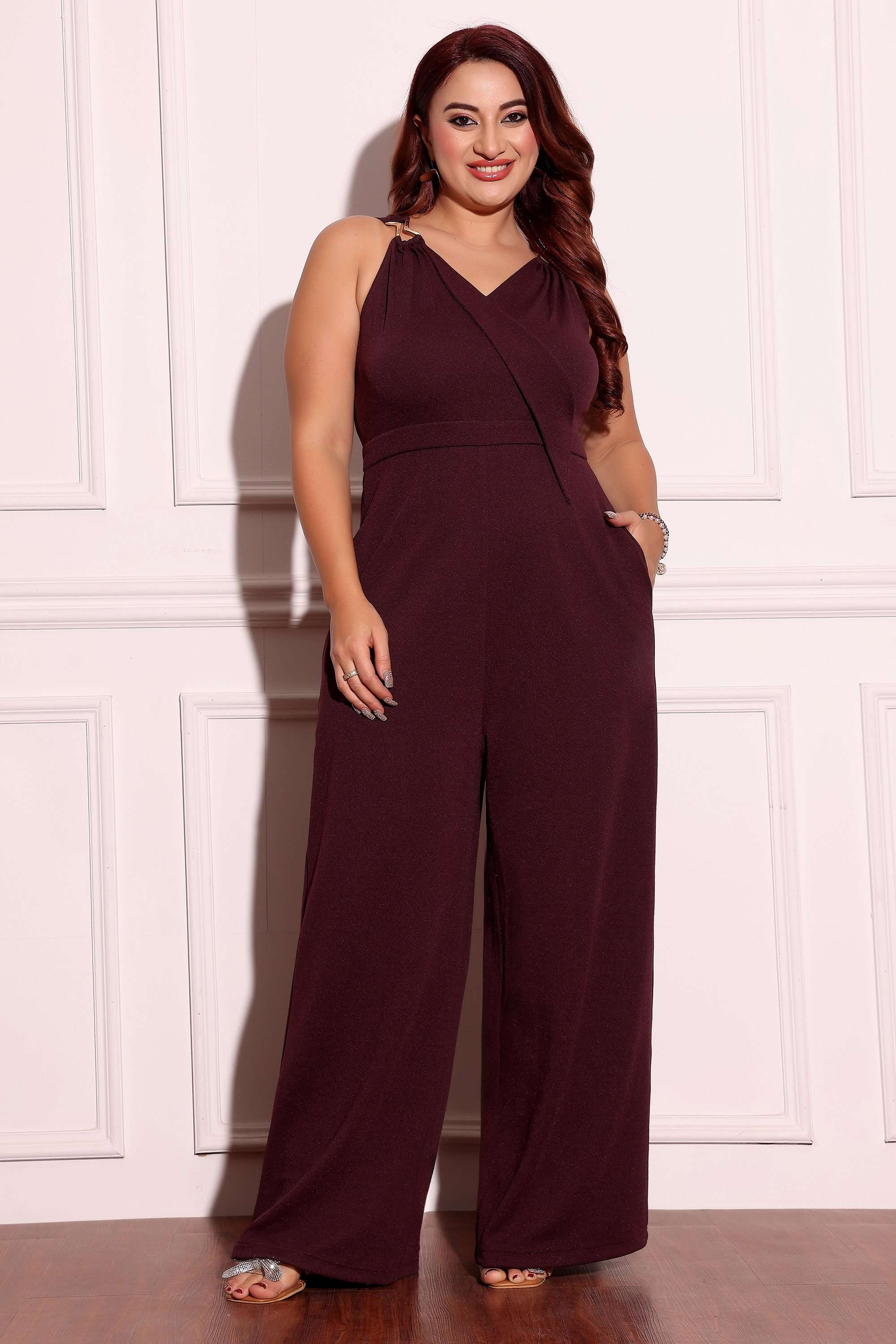 miss chase Solid Sleeveless Polyester Women Full Length Jumpsuit-picture-33