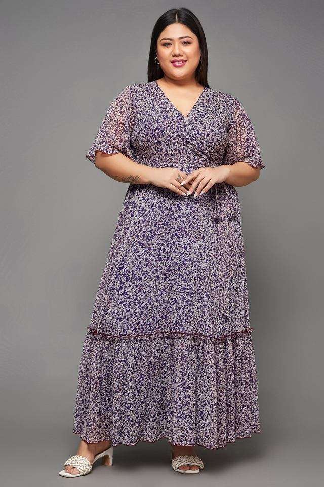 miss chase Floral V-Neck Chiffon Women Dress-picture-25
