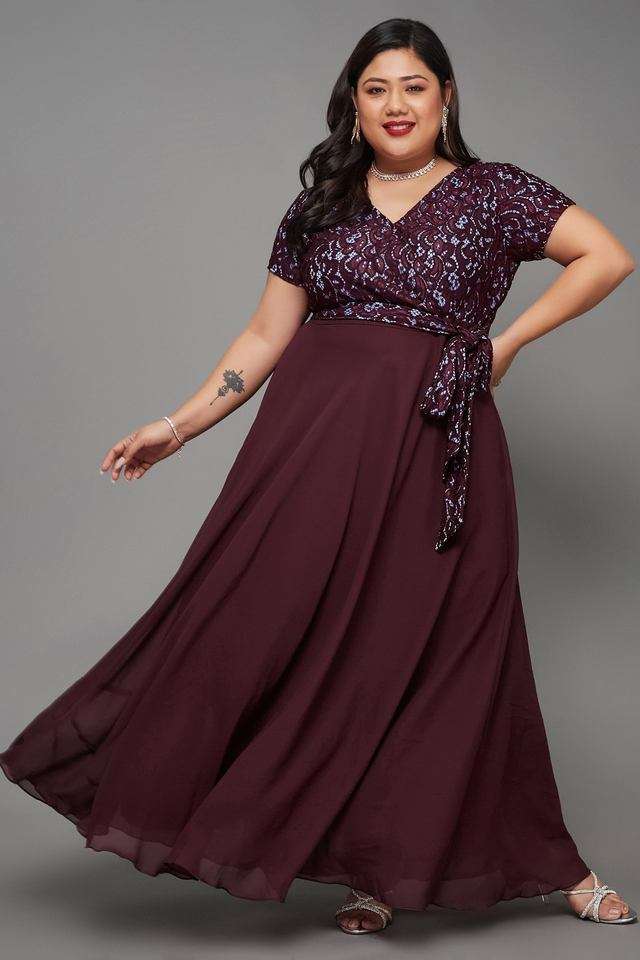 miss chase Typographic V-Neck Georgette Women Dress-picture-35