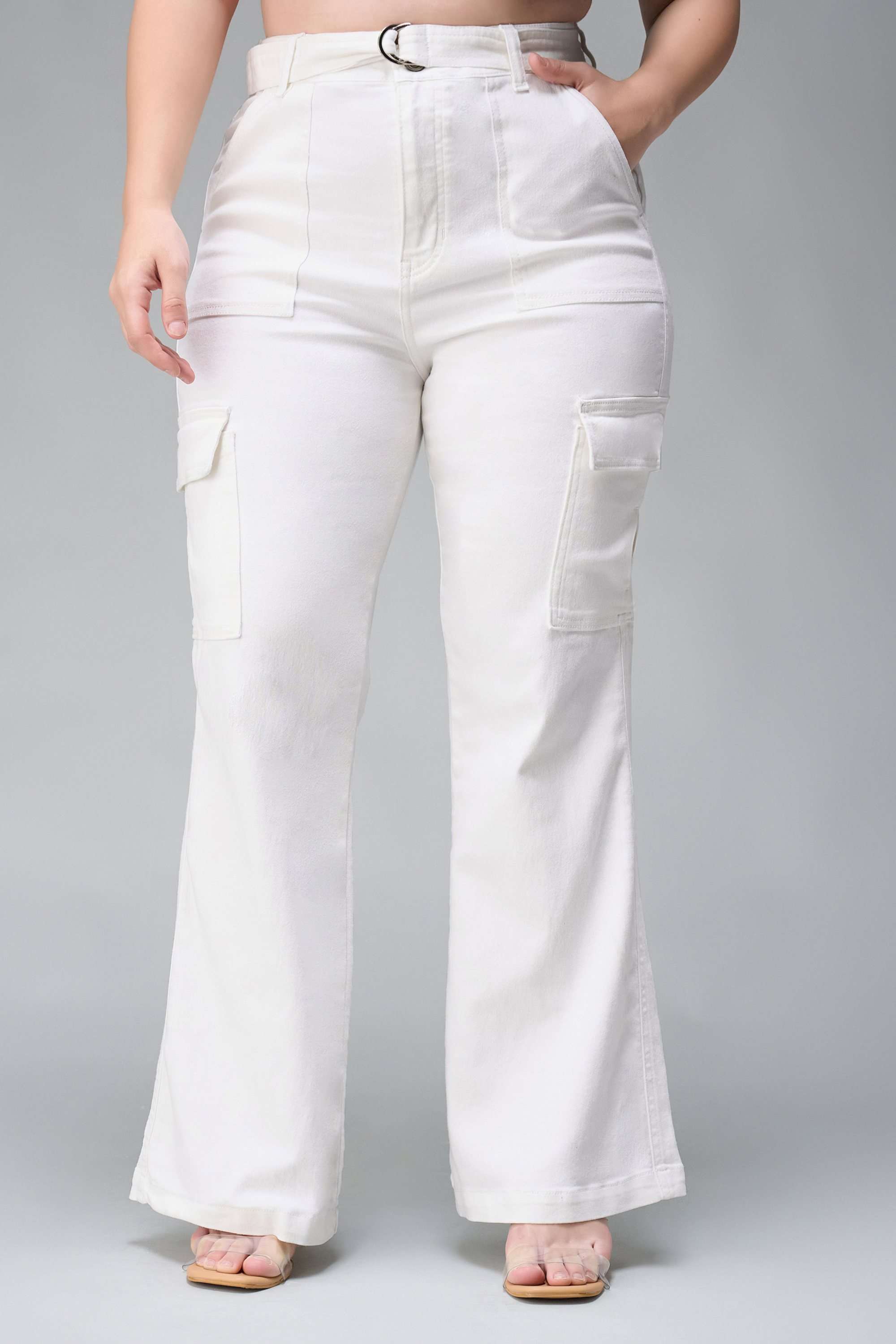 miss chase High Rise Bleach Wash Denim Wide Leg Fit Women Jeans-picture-23
