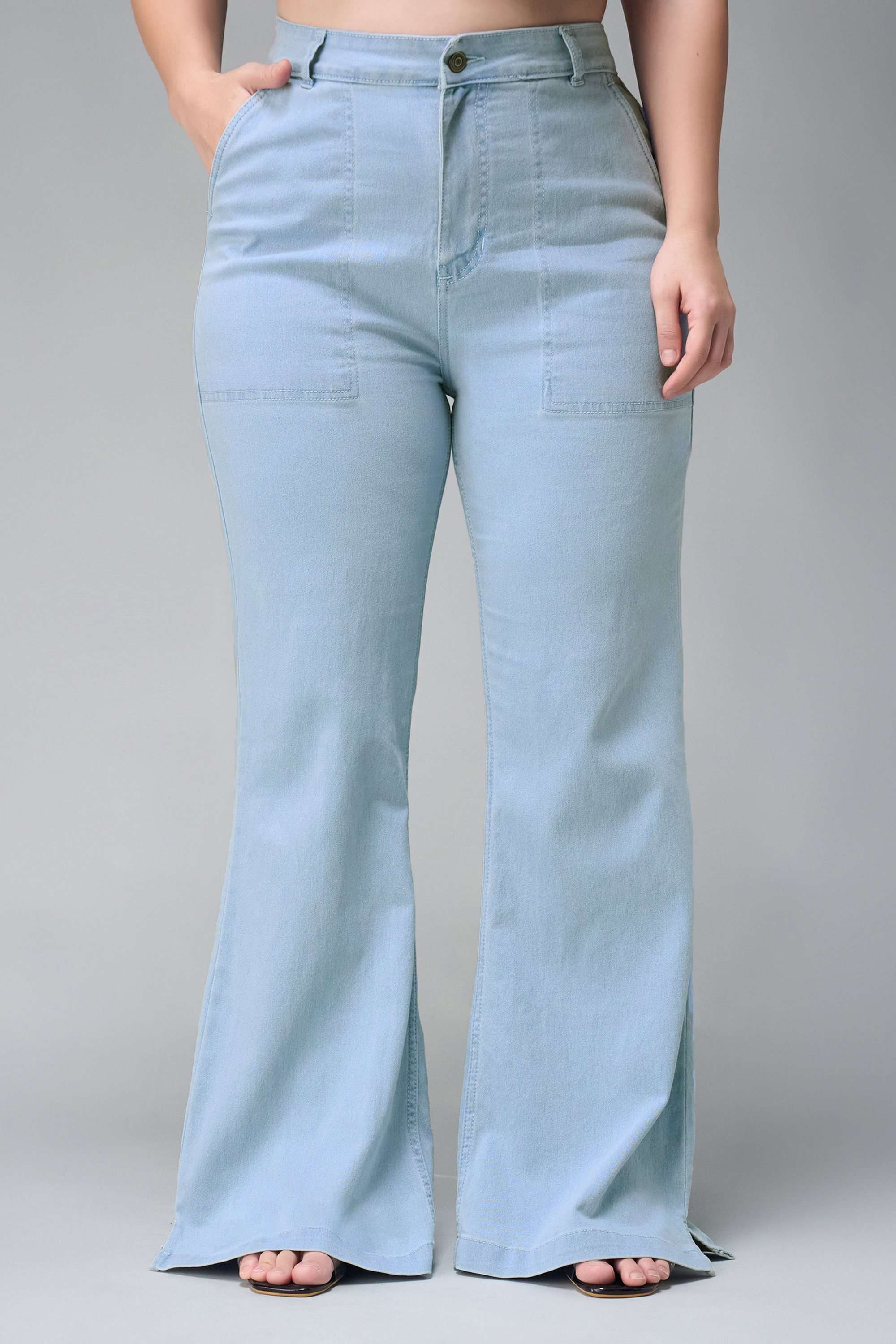 miss chase High Rise Acid Wash Denim Bootcut Fit Women Jeans-picture-33