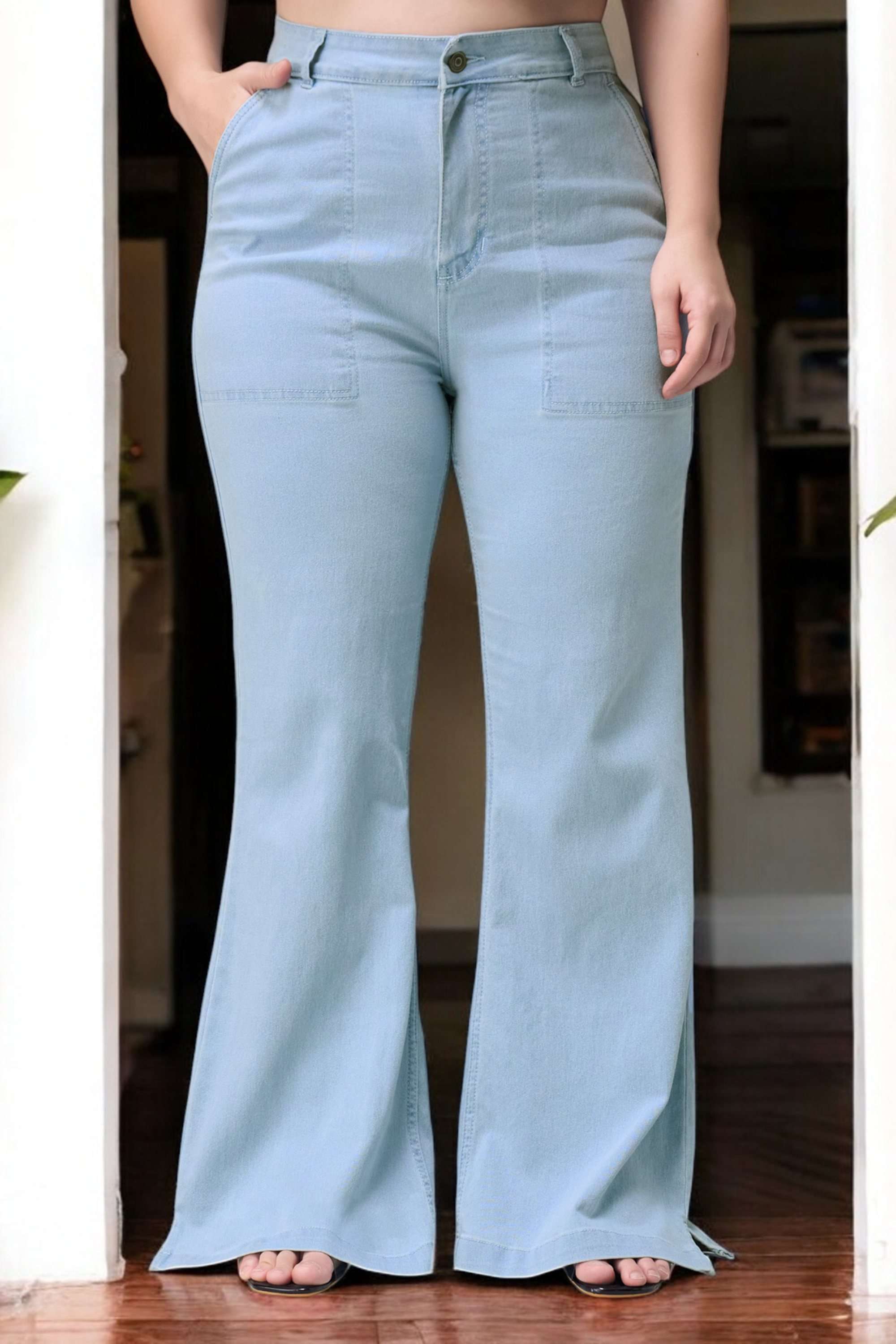 miss chase High Rise Acid Wash Denim Bootcut Fit Women Jeans-picture-34