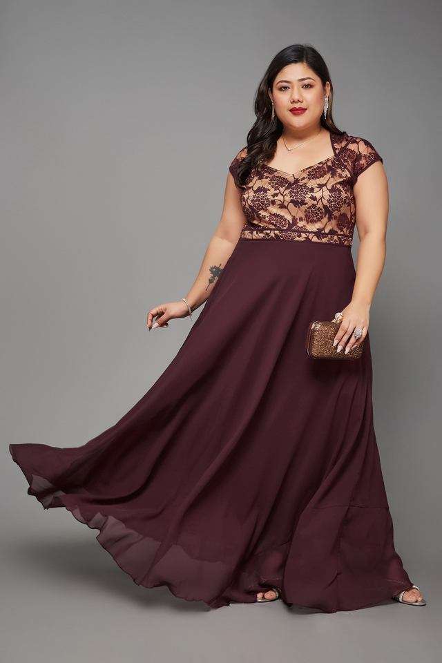 Floral V-Neck Georgette Women Dress-image-43