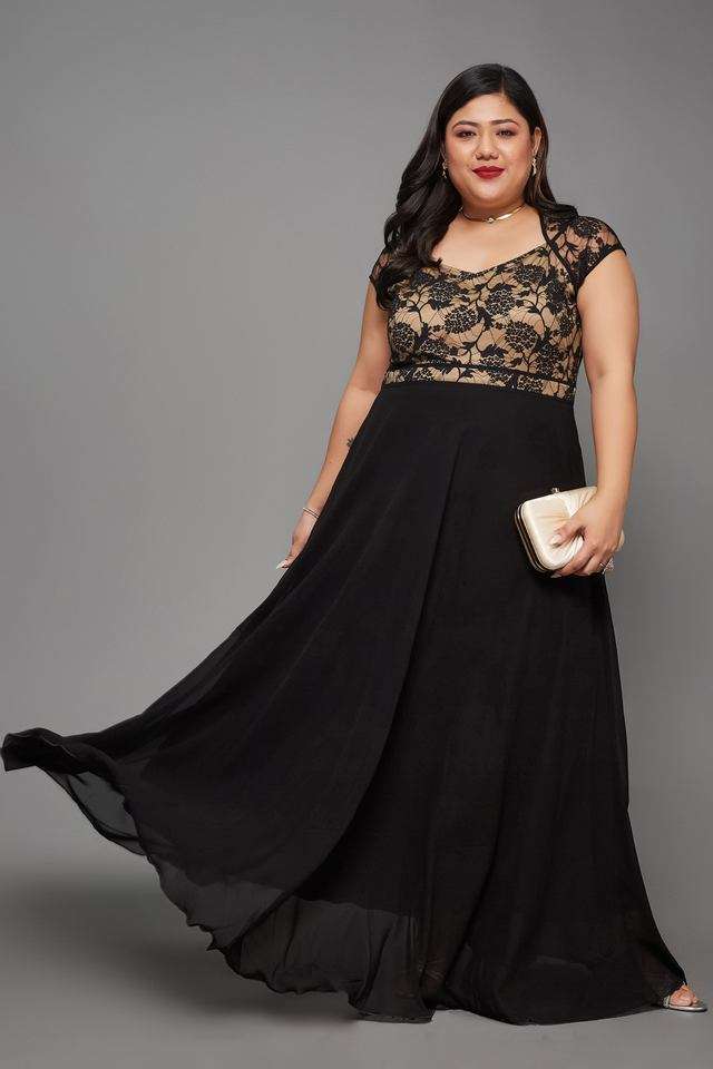 miss chase Floral V-Neck Georgette Women Dress-picture-35