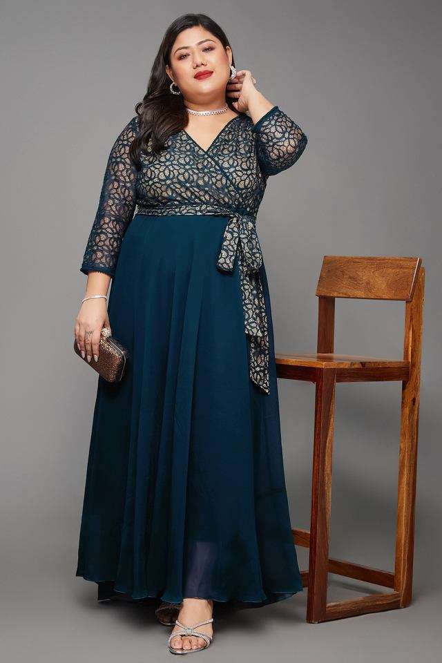 miss chase Floral V-Neck Georgette Women Dress-picture-31