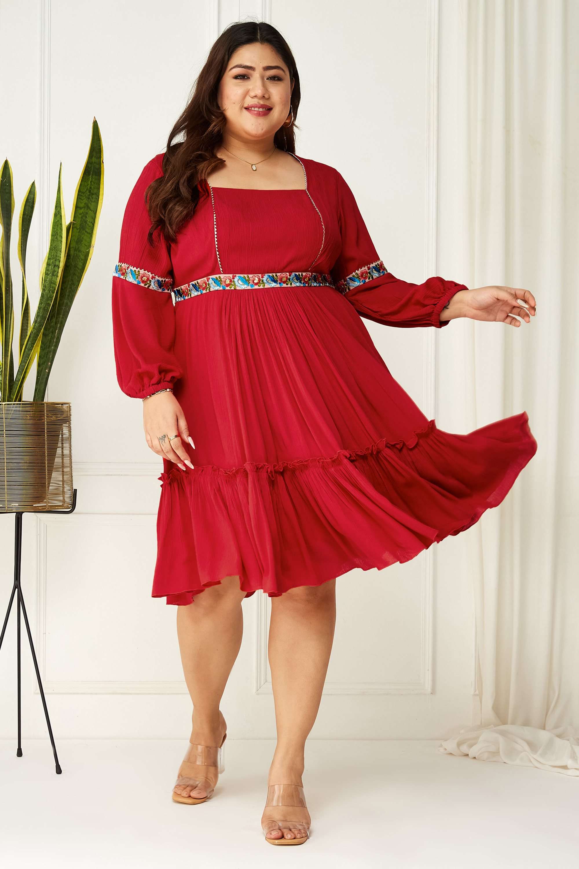 miss chase Solid Square Neck Rayon Women Dress-picture-29