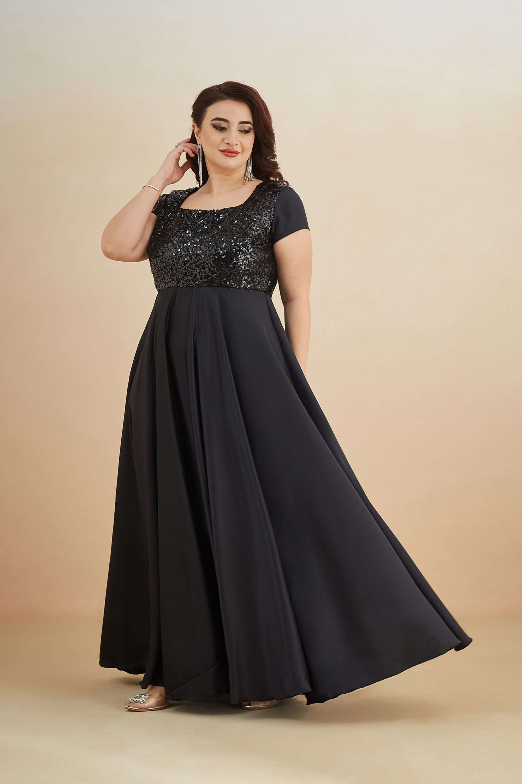 miss chase Embellished Square Neck Polyester Women Dress-picture-38