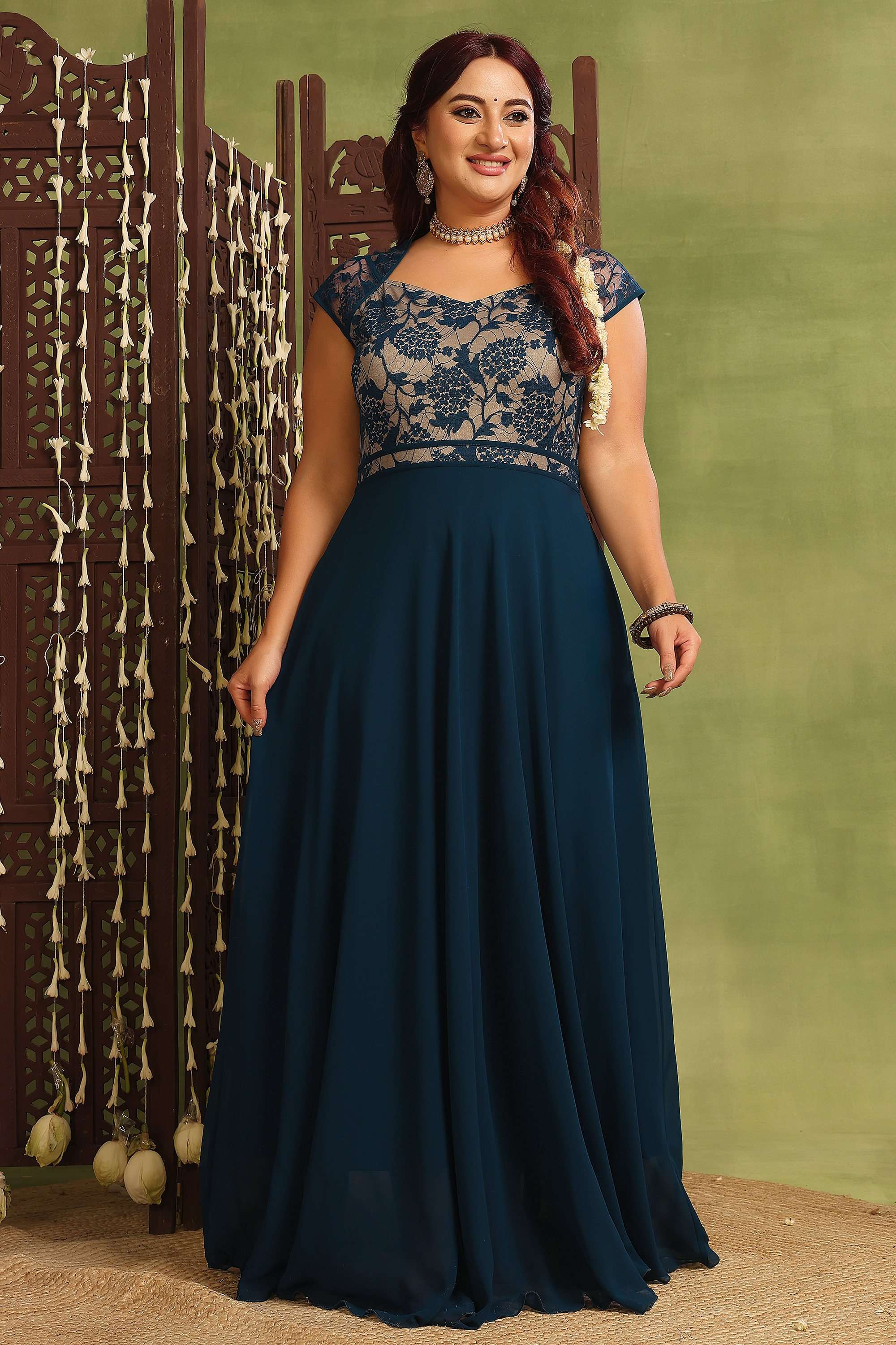 miss chase Embellished V-Neck Georgette Women Dress-picture-31