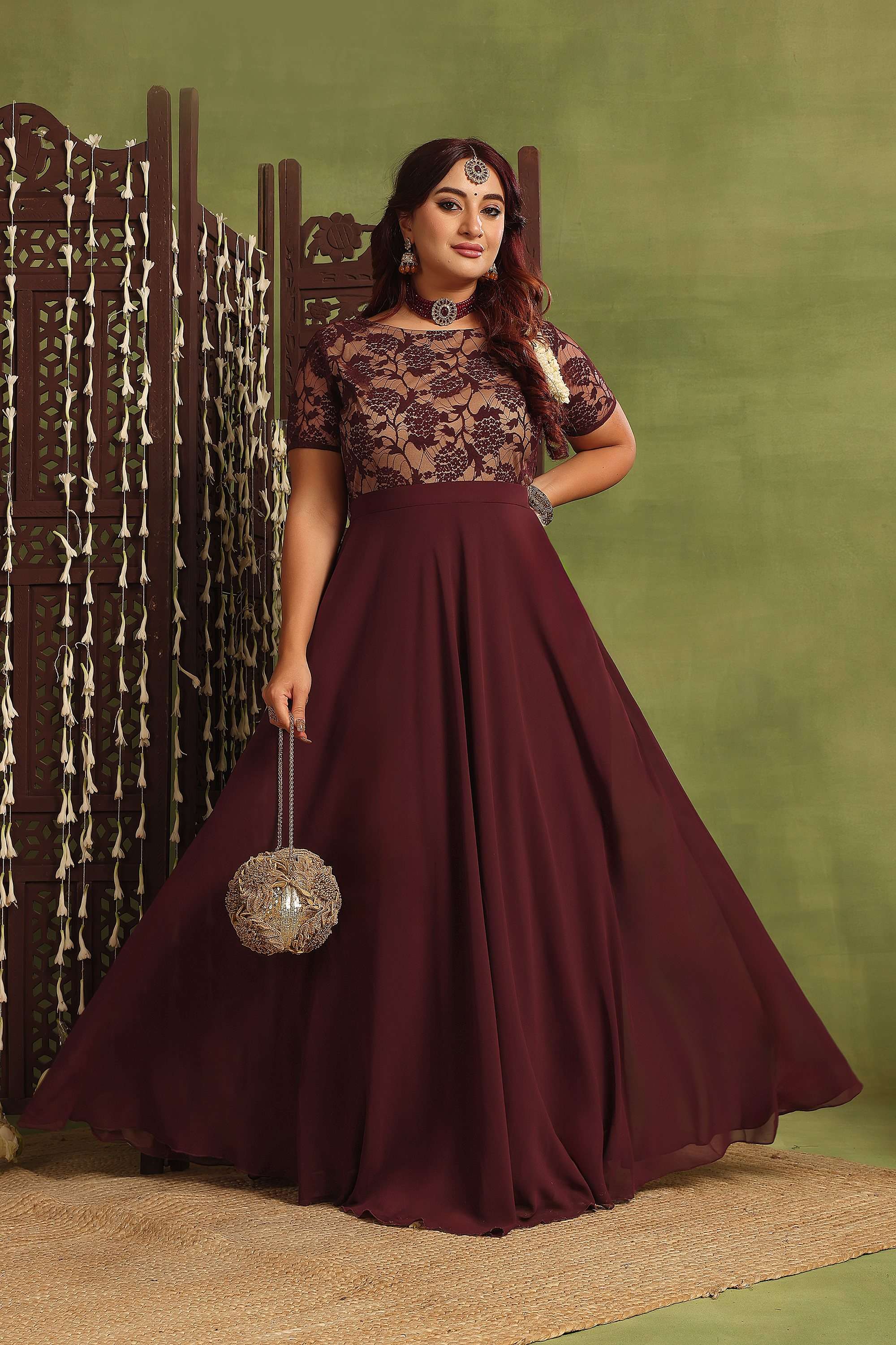 miss chase Floral Round Neck Georgette Women Dress-picture-14