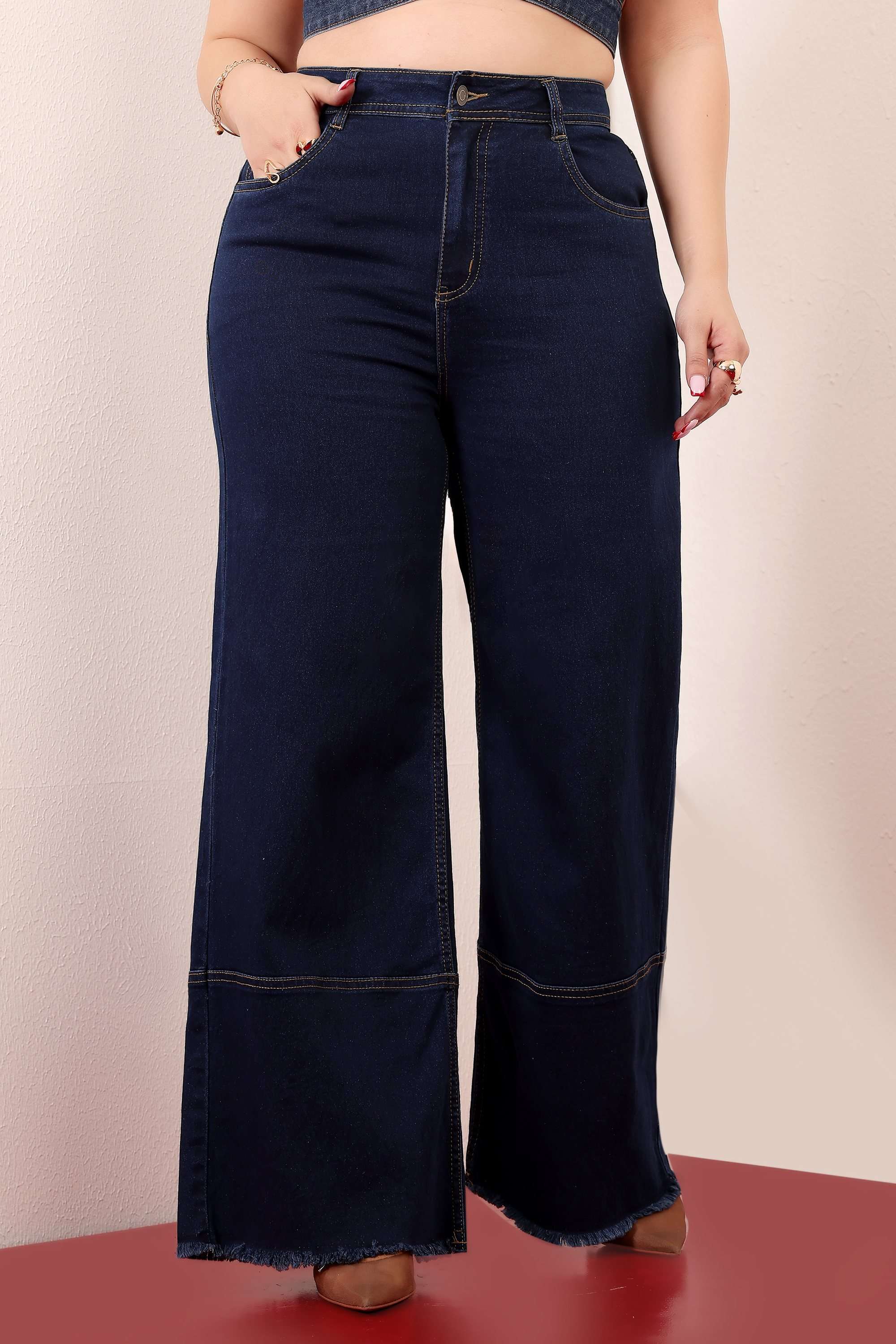 miss chase High Rise Light Wash Denim Wide Leg Fit Women Jeans-picture-31
