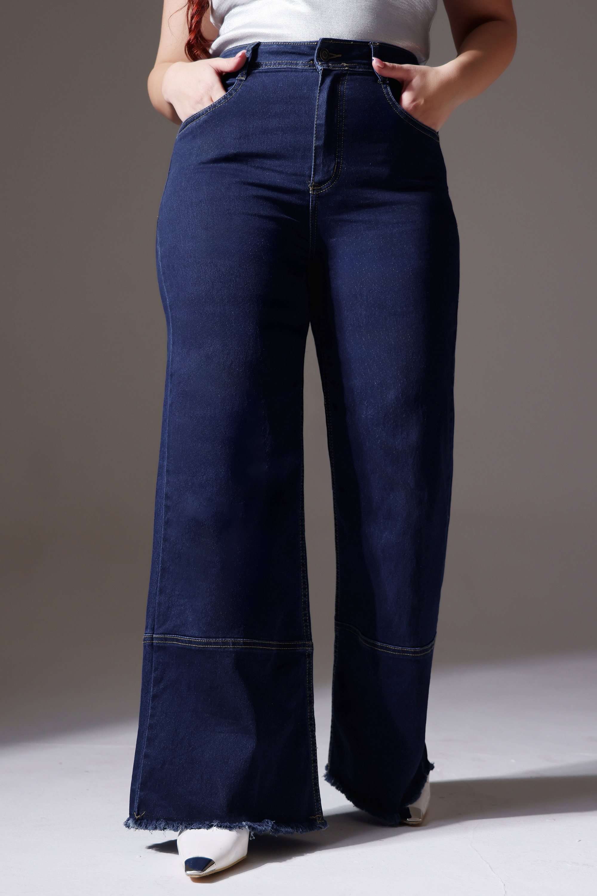miss chase High Rise Light Wash Denim Wide Leg Fit Women Jeans-picture-30