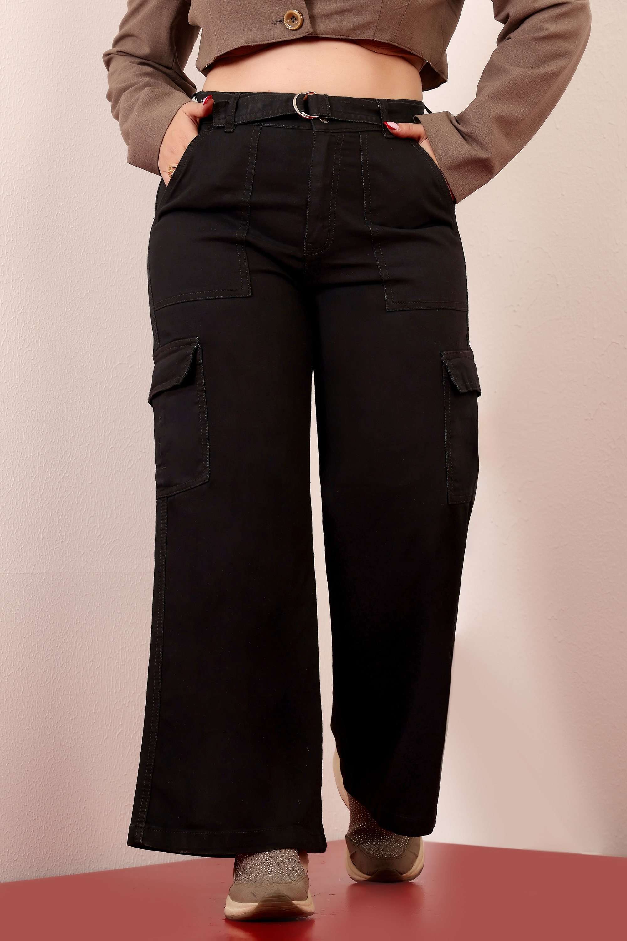miss chase High Rise Heavy Wash Denim Wide Leg Fit Women Jeans-picture-40