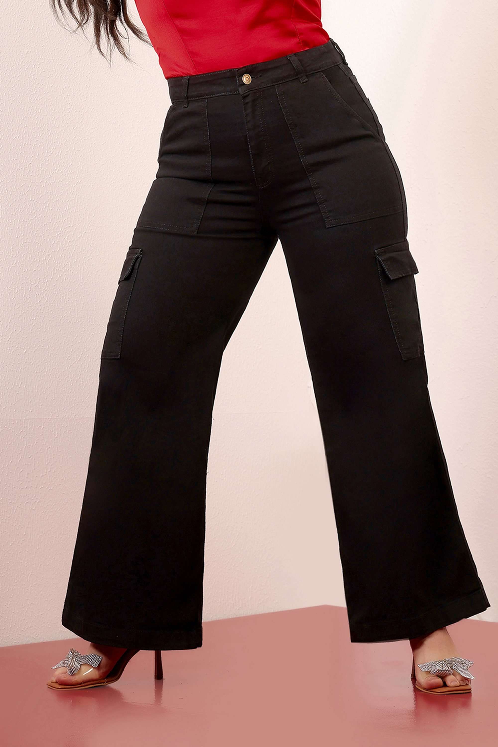 miss chase High Rise Heavy Wash Denim Wide Leg Fit Women Jeans-picture-39