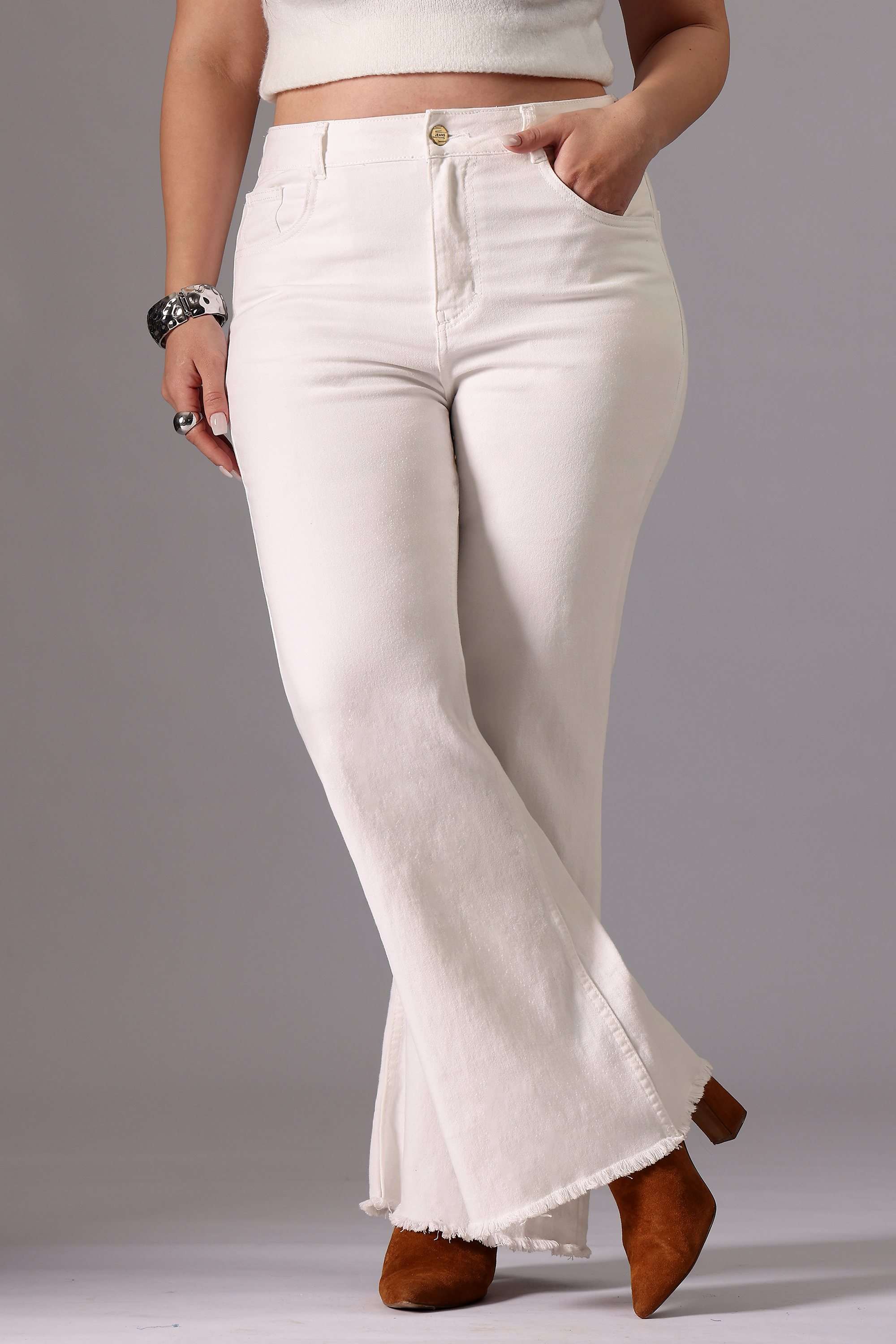 High Rise Heavy Wash Denim Bootcut Fit Women Jeans-image-20