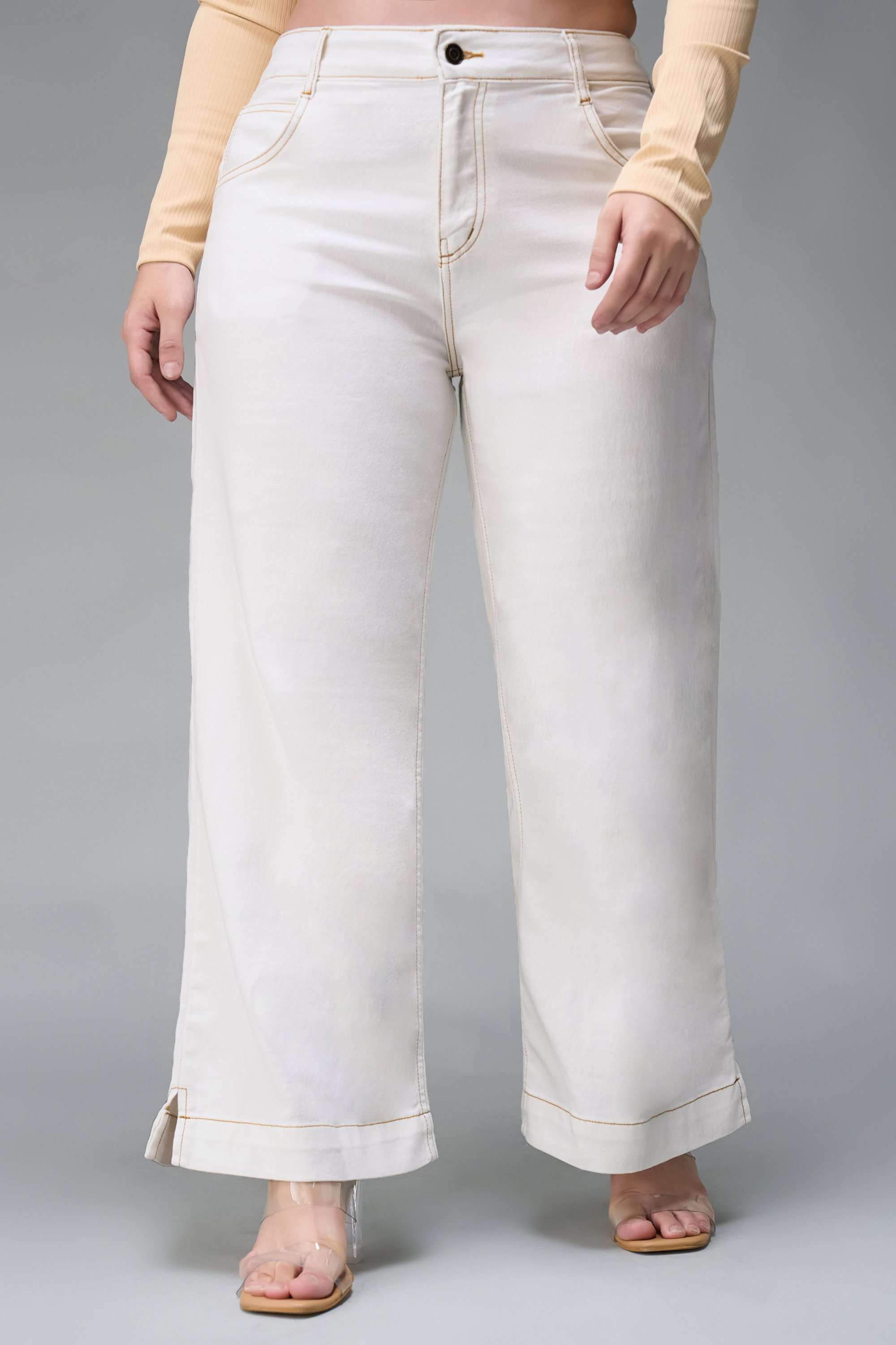 miss chase Mid Rise Bleach Wash Denim Flared Fit Women Jeans-picture-29