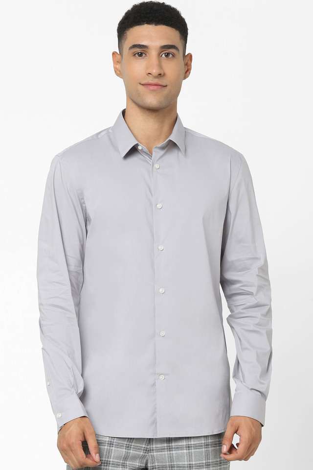 Solid-Cotton-Blend-Slim-Fit-Men-s-Casual-Shirt