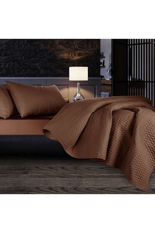 Crystal-Microfiber-Day-and-Night-Bedcover-for-Double-Bed-90-x-108-Inch---Baked-Clay