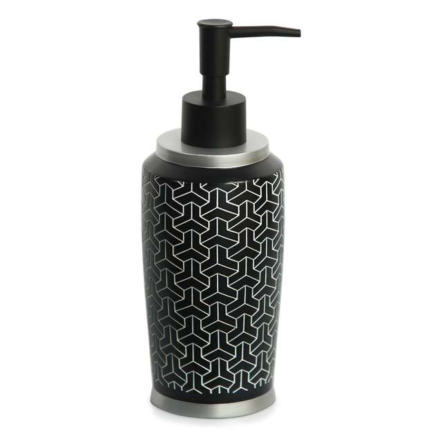 Large-size-Soap-And-Lotion-Dispenser-Matte-Finish-Pump-Polyresin-300-ml-Black