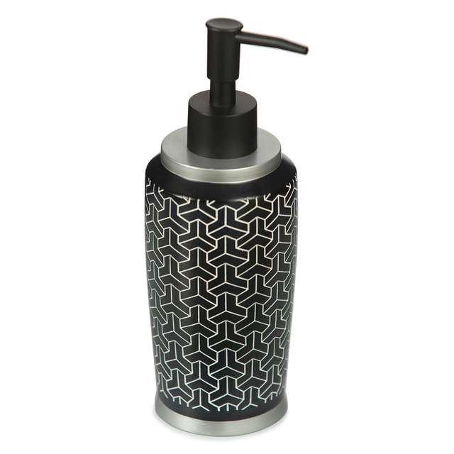 Large-size-Soap-And-Lotion-Dispenser-Matte-Finish-Pump-Polyresin-300-ml-Black