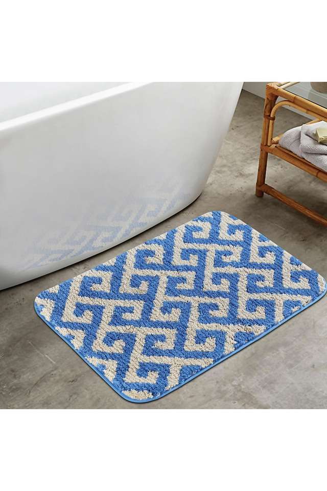 Anti-Skid-Polyester-Bathmat-(L)60-X-(W)40-Blue