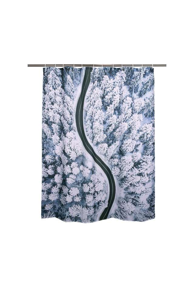 Polyester-Water-Repellent-Shower-Curtain-with-12-Hooks-(L)200-x-(W)180cm-Reality