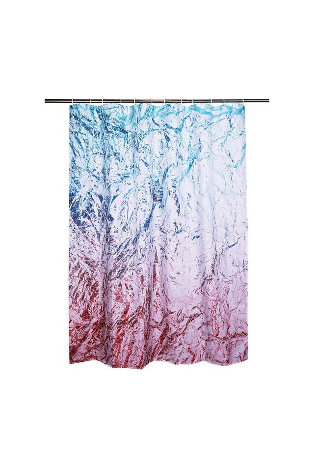 Polyester-Water-Repellent-Shower-Curtain-with-12-Hooks-(L)200-x-(W)180cm-Multi