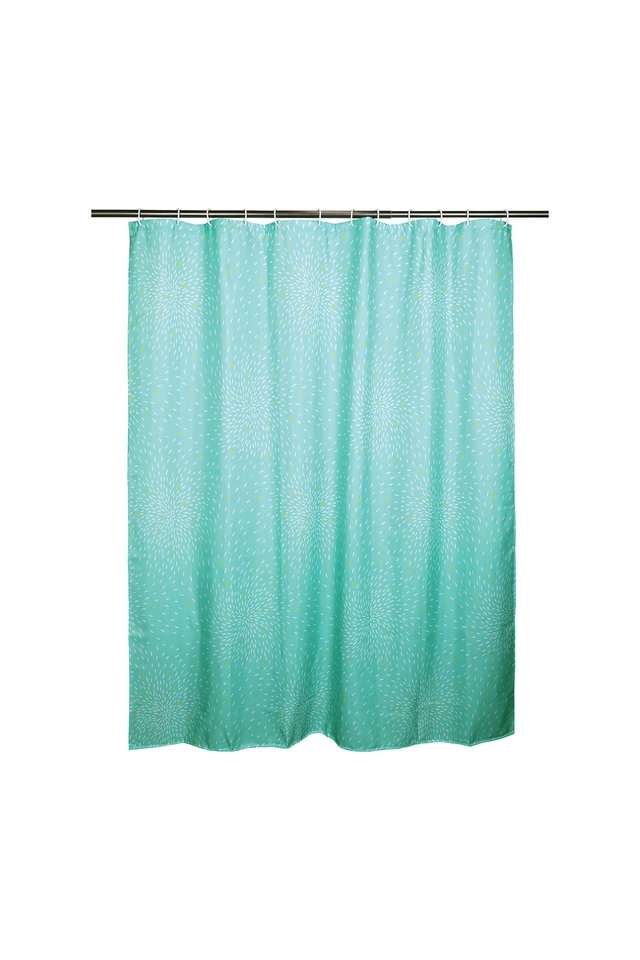 Polyester-Water-Repellent-Shower-Curtain-with-12-Hooks-(L)200-x-(W)180cm-Aqua
