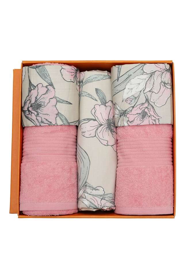 Hermosa-Backyard-Patio-Valencia-Print-Cotton-Red-Double-Bed-Bath-Set