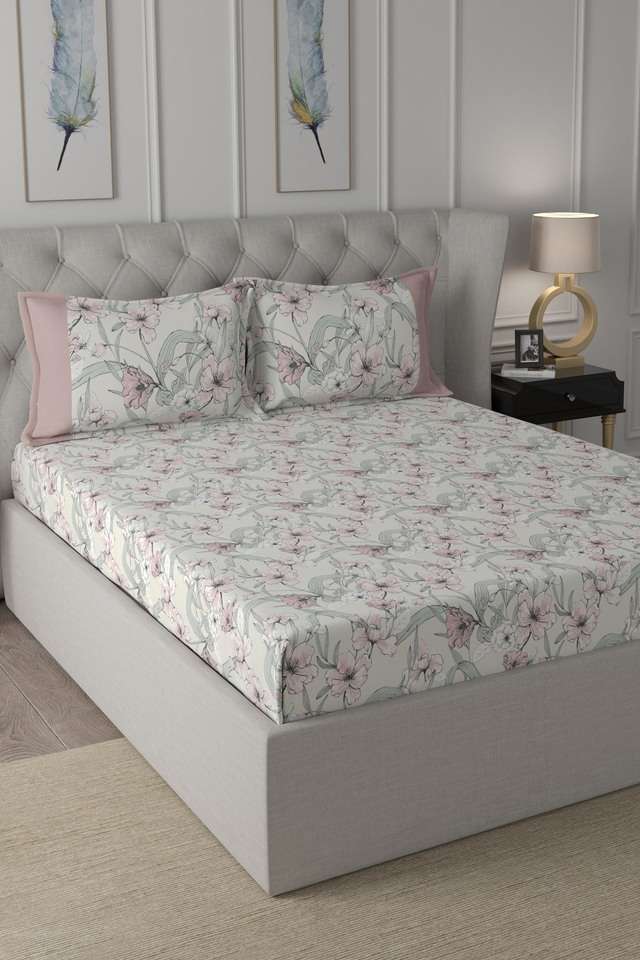 Hermosa-Backyard-Patio-Valencia-Print-Cotton-Red-Double-Bed-Bath-Set