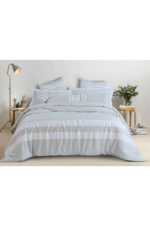 Botanic-Cotton-550-TC-Double-Bed-Super-King-Size-Double-Bedsheets-with-2-Pillow-Covers-(108-x-108-Inch)---Light-Grey