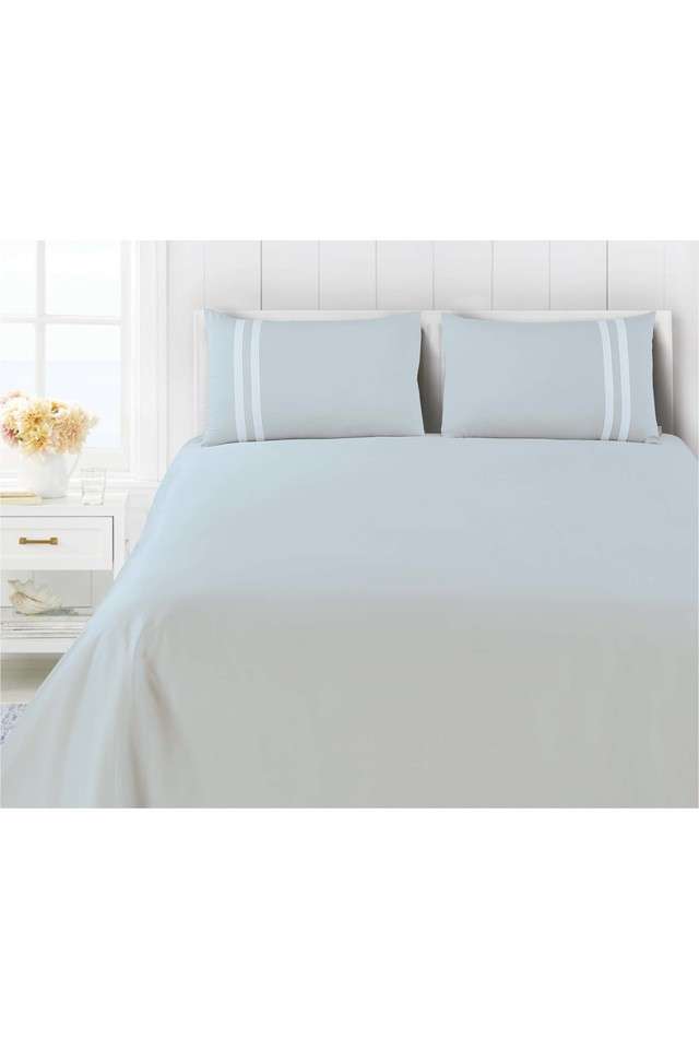 Botanic-Cotton-550-TC-Double-Bed-Super-King-Size-Double-Bedsheets-with-2-Pillow-Covers-(108-x-108-Inch)---Light-Grey