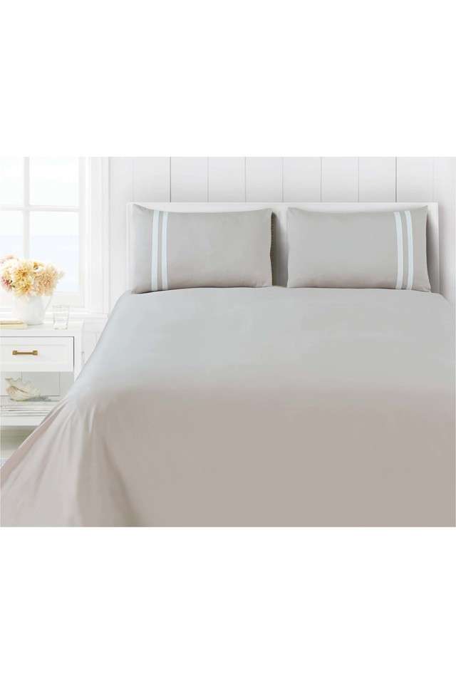 Botanic-Cotton-550-TC-Double-Bed-Super-King-Size-Double-Bedsheets-with-2-Pillow-Covers-(108-x-108-Inch)---Sand