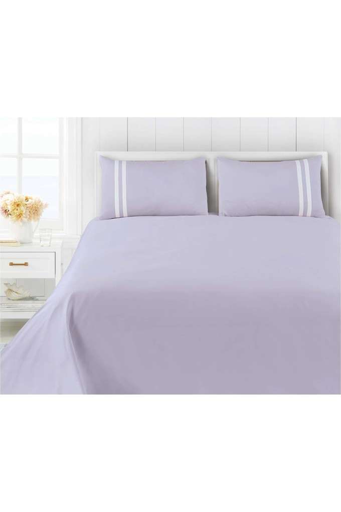 Botanic-Cotton-550-TC-Double-Bed-Super-King-Size-Double-Bedsheets-with-2-Pillow-Covers-(108-x-108-Inch)---Lavender