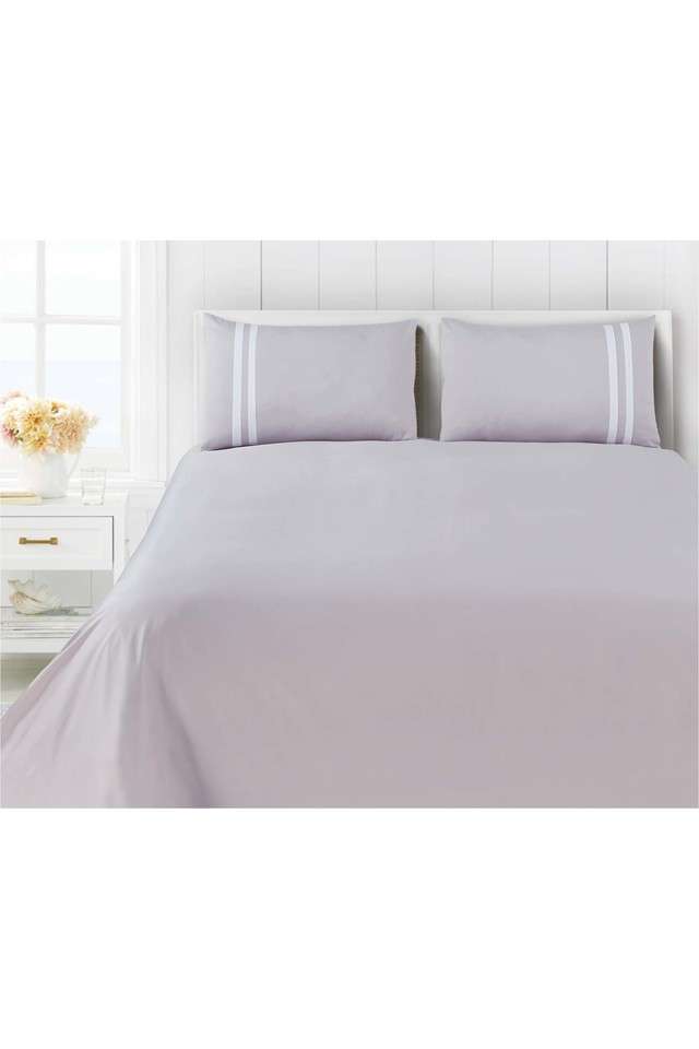 Botanic-Cotton-550-TC-Double-Bed-Super-King-Size-Double-Bedsheets-with-2-Pillow-Covers-(108-x-108-Inch)---Smoke